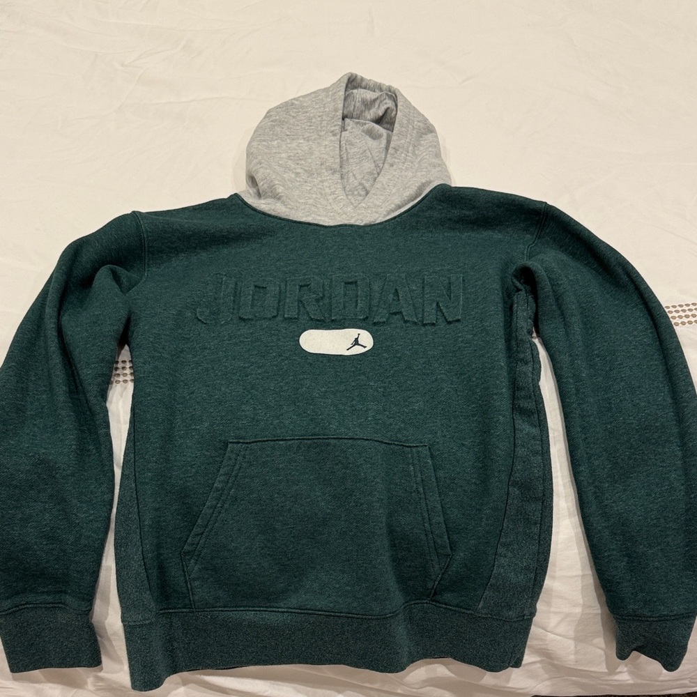 Jordan Boys Dark Green and Gray Hoodie